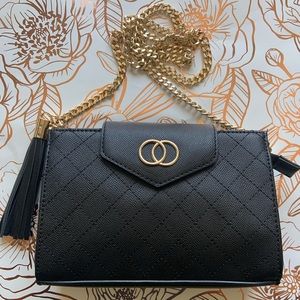 ALDO Small Black Crossbody with  Gold Chain